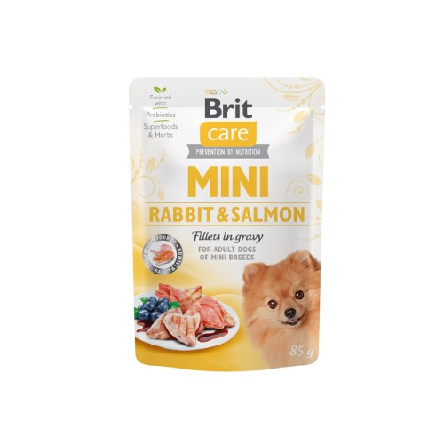 Brit Care Mini Rabbit&Salmon fillets in gravy 24 x 85 g