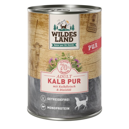 WL Dog Can - PURE - Calf with Safflower Oil - 6 x 400 g