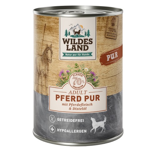WL Dog Can - PURE - Horse with Safflower Oil - 6 x 400 g