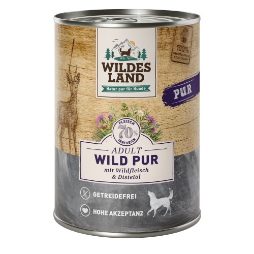 WL Dog Can - PURE - Venison with Safflower Oil - 6 x 400 g