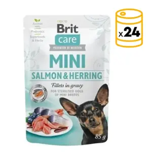 Brit Care Mini Salmon&Herring sterilised fillets in gravy 24x85gram