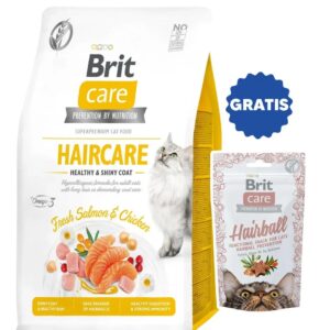Brit Care Cat - Haircare Healthy & Shiny Coat - 2 kg + gratis snack