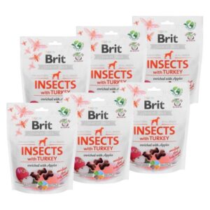 Brit care Crunchy Snack - Insects with Turkey 6x200 g voordeelbundel
