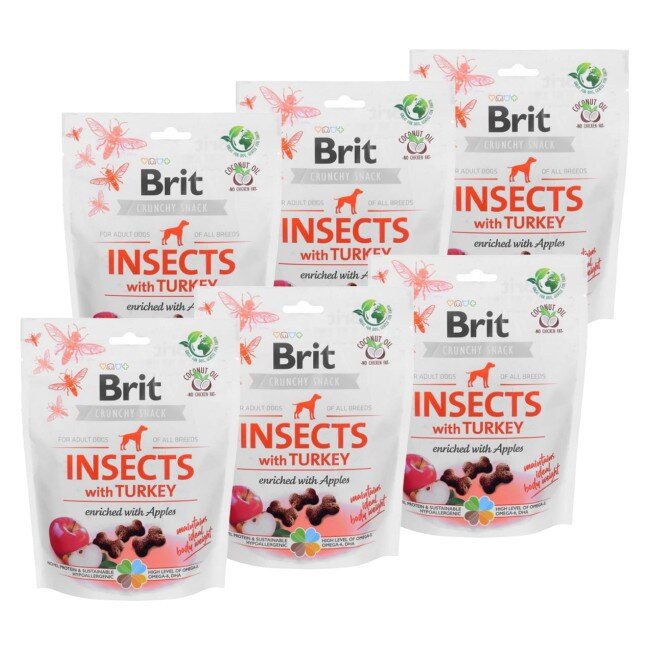Brit care Crunchy Snack - Insects with Turkey 6x200 g voordeelbundel