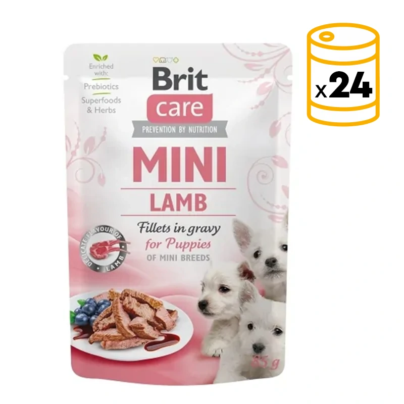 Brit Care Mini Puppy Lamb fillets in gravy 24 x 85 g