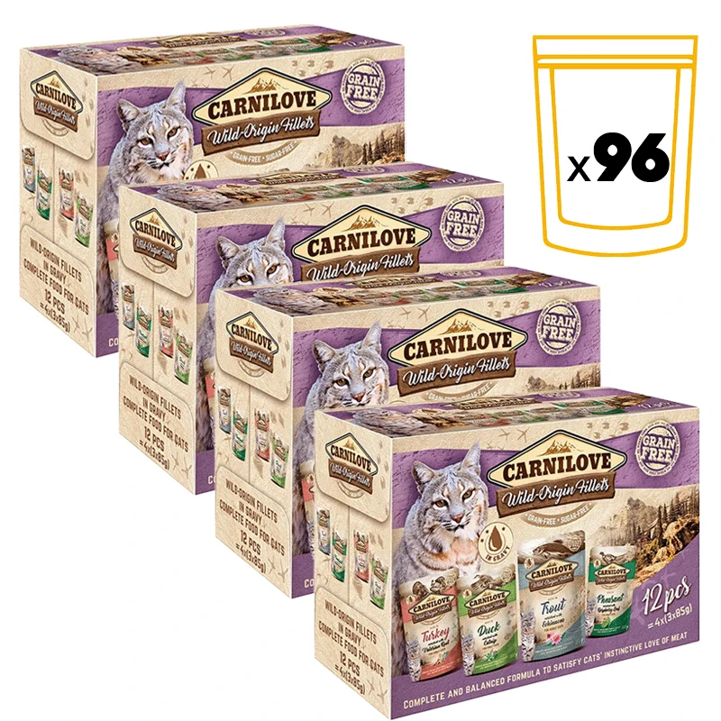 Carnilove Cat pouch Multipack dierendag voordeelpakket (8x12x85g) 94 pouches