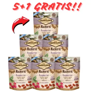 Carnilove Crunchy Snack Mackerel with Raspberries 200 g 5+1 gratis