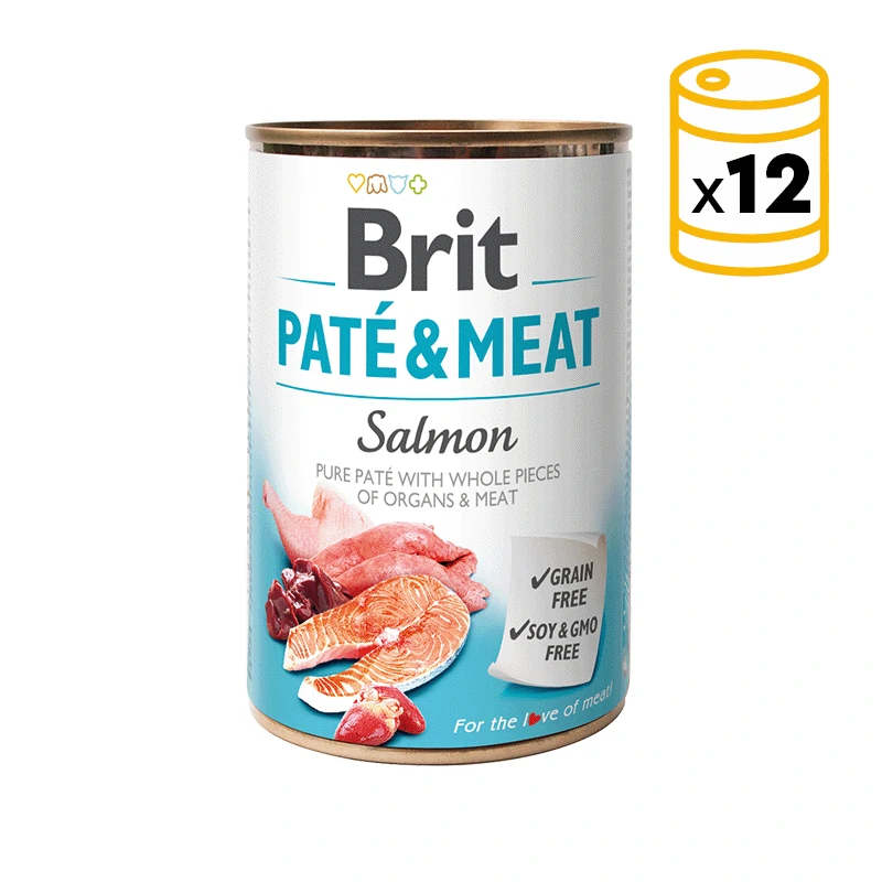 Brit Paté & Meat Salmon 24X400gram voordeelbundel - Afbeelding 2