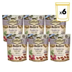 Carnilove Crunchy Snack Mackerel with Raspberries 6x200 g voordeelbundel