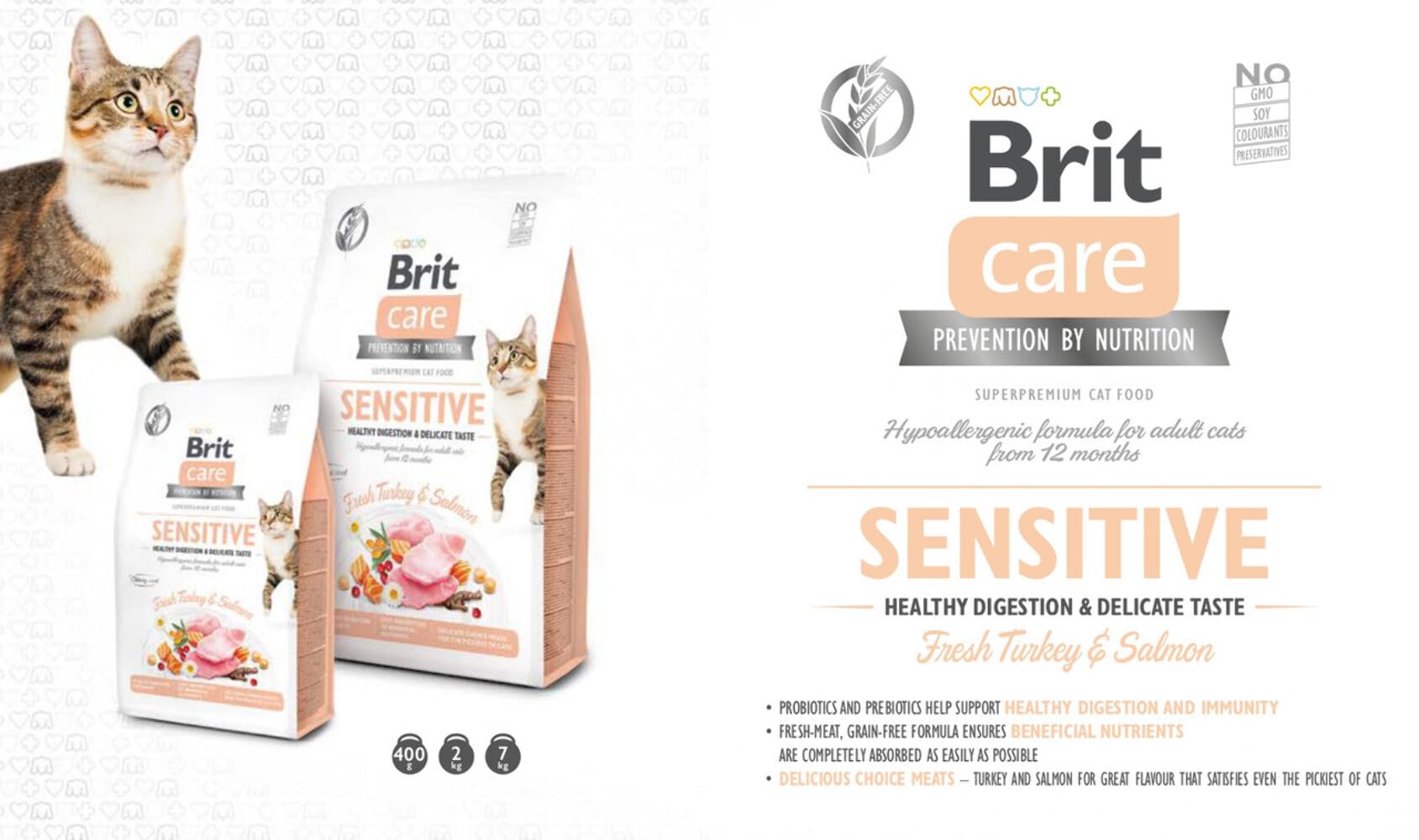 Brit Care Cat - Sensitive Healthy Digestion & Delicate Taste 2x7kg voordeelbundel (€42,99 per zak) - Afbeelding 2