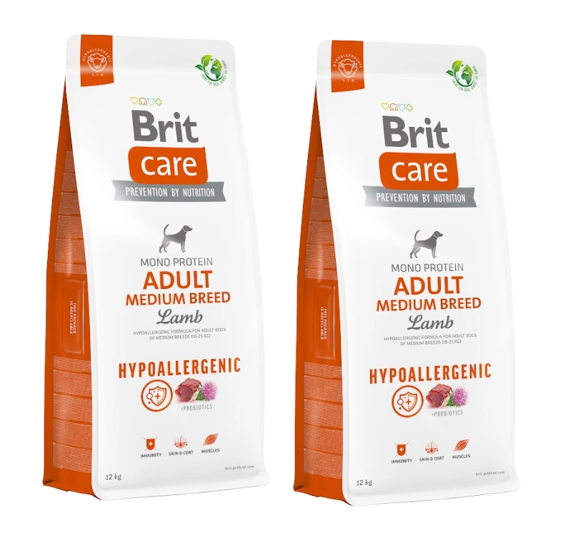 Brit Care - Dog - Hypoallergenic Adult Medium Breed 2x12kg voordeelbundel (€51,00 per stuk)