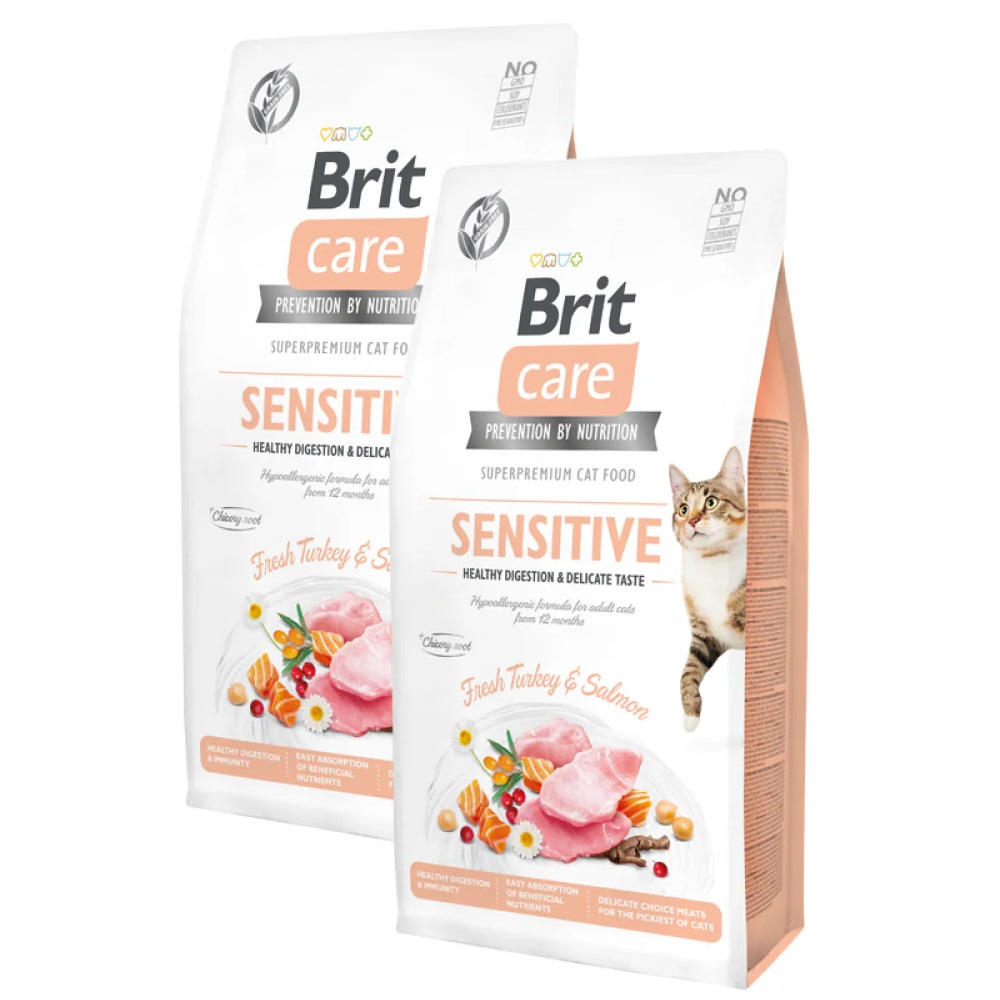 Brit Care Cat - Sensitive Healthy Digestion & Delicate Taste 2x7kg voordeelbundel (€42,99 per zak)