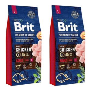 Brit Premium by Nature Adult Large 2×15 +2kg gratis Voordeelbundel