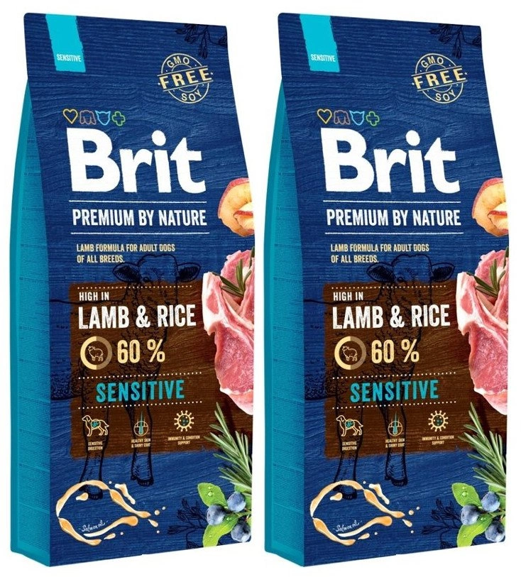 Brit Premium by nature Sensitive Lamb 2x15kg voordeelbundel (€49,50 per zak)
