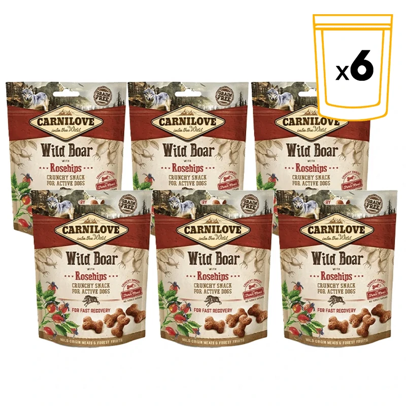 Carnilove Crunchy Snack Wild Boar with Rosehips 6x200 g voordeelbundel
