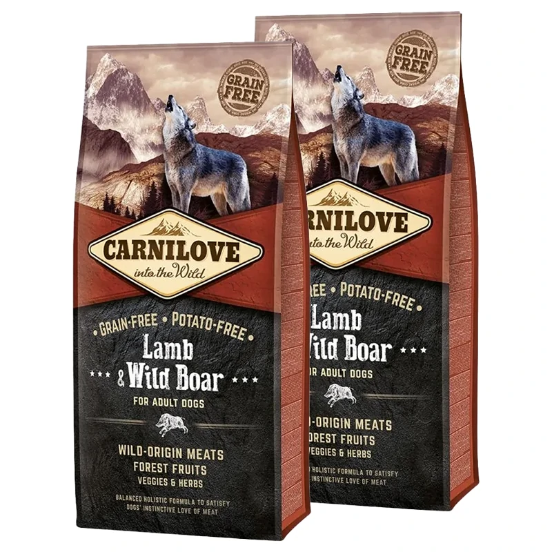 Carnilove Lamb & Wild Boar adult 2x12kg voordeelbundel (€62 per stuk)