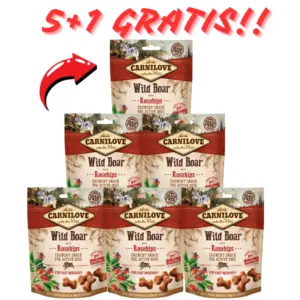 Carnilove Crunchy Snack Wild Boar with Rosehips 200 g 5+1 gratis