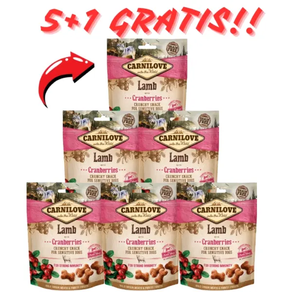 Carnilove Crunchy Snack Lamb with Cranberries 200g 5+1 gratis