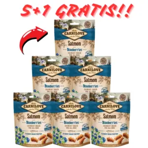 Carnilove Crunchy Snack Salmon with Blueberries 200 g 5+1 gratis