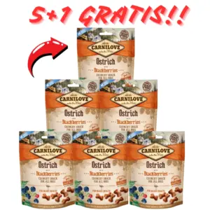 Carnilove Crunchy Snack Ostrich with Blackberries 200g 5+1 gratis