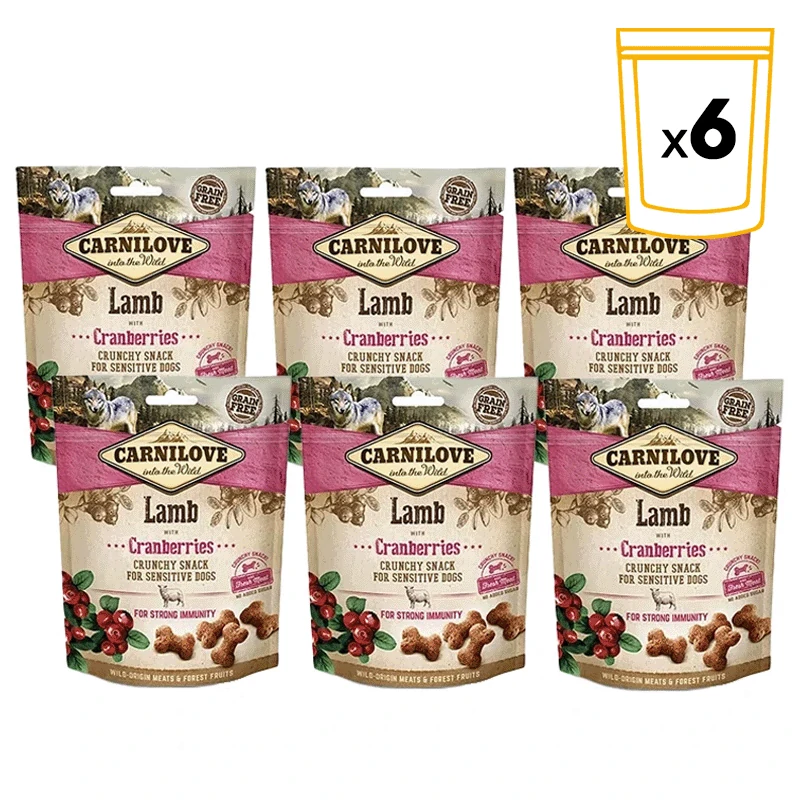 Carnilove Crunchy Snack Lamb with Cranberries 6x200g voordeelbundel