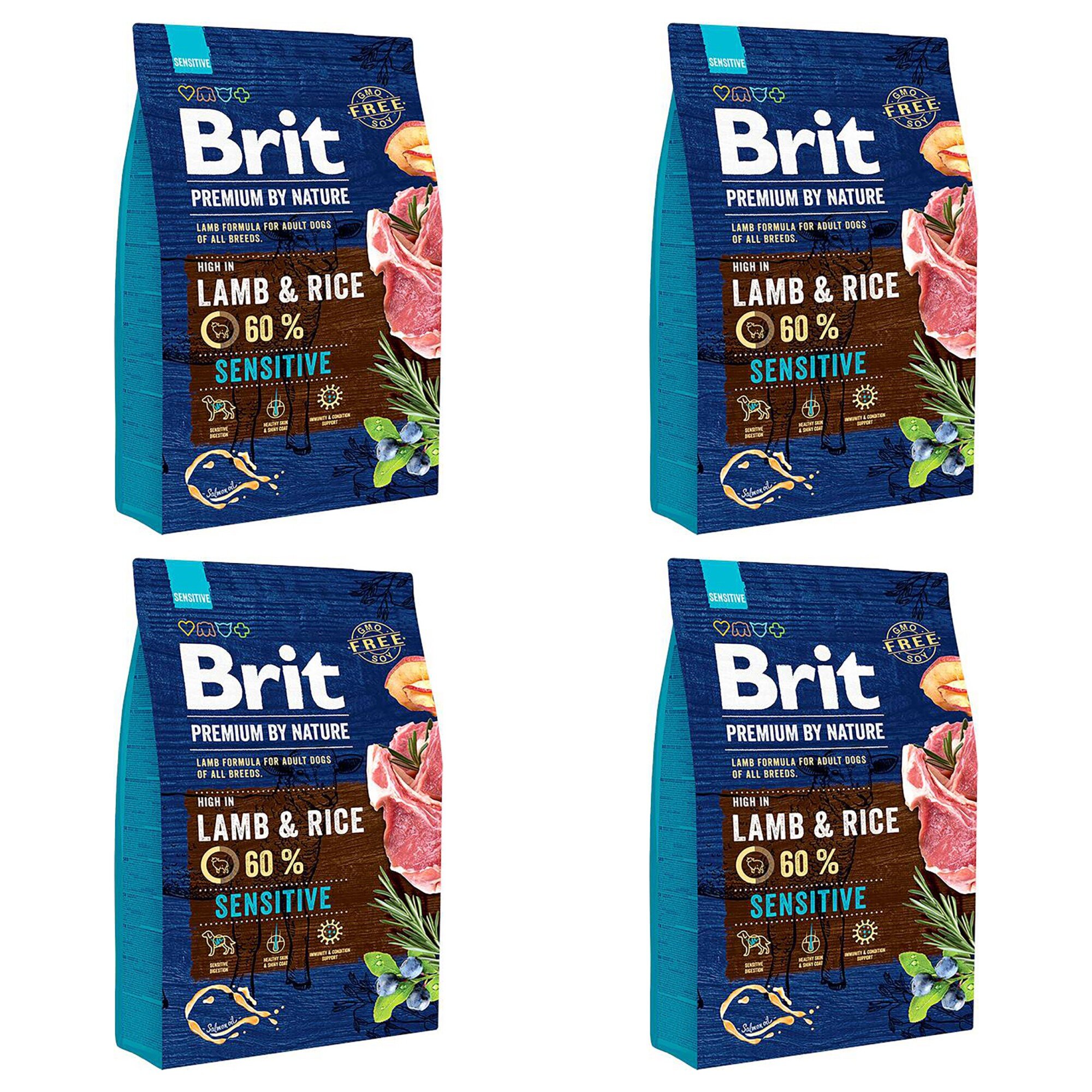 Brit Premium by nature Sensitive Lamb 4x3 kg voordeelbundel (€12,99 per stuk)