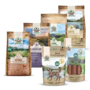 Wildes Land probeerpakket Classic 4x1kgs en 2 hondensnacks
