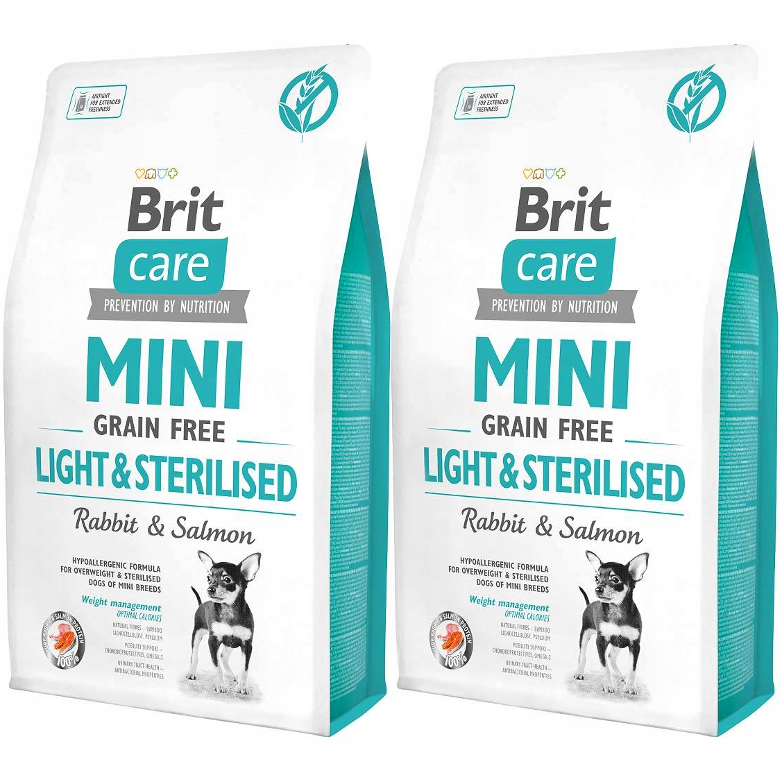 Brit Care Mini Grain Free Light & Sterilised -2x7kg voordeelbundel (40,99€ per zak)