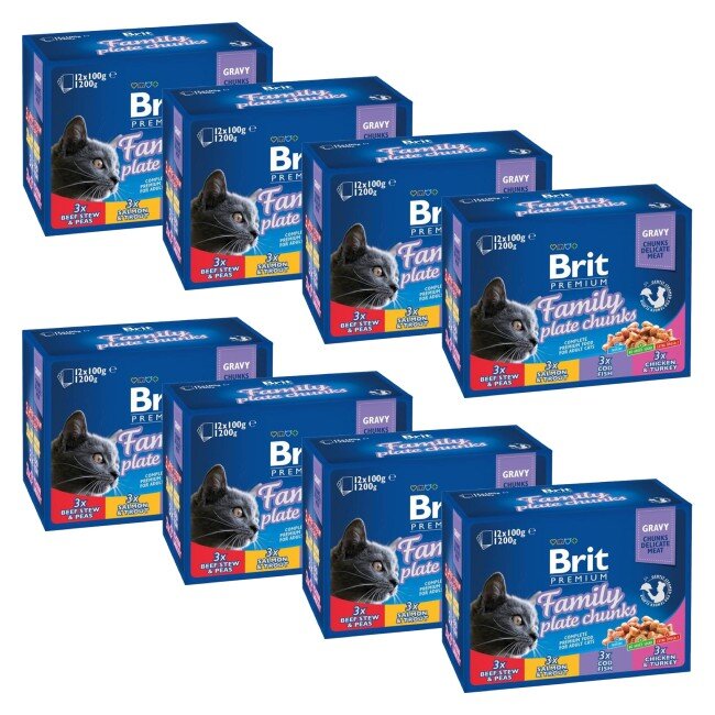 Brit premium kat voordeelpakket Family Plate Gravy 12x85g (8 boxes)