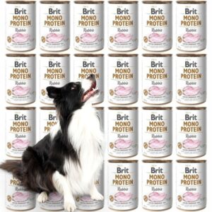 Brit Mono Protein Rabbit 24x400 g – Hypoallergeen Natvoer voor Honden