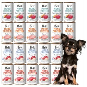 Brit Mono Protein Tuna/beef/turkey/lamb 24x400 g – Hypoallergeen voordeelbundel