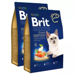 Brit Premium by Nature Cat - Adult Salmon 2×8 kg voordeelbundel (35,50€ per zak)