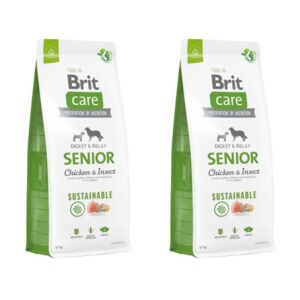 Brit Care - Dog - Sustainable Senior 2x12 kg voordeelbundel