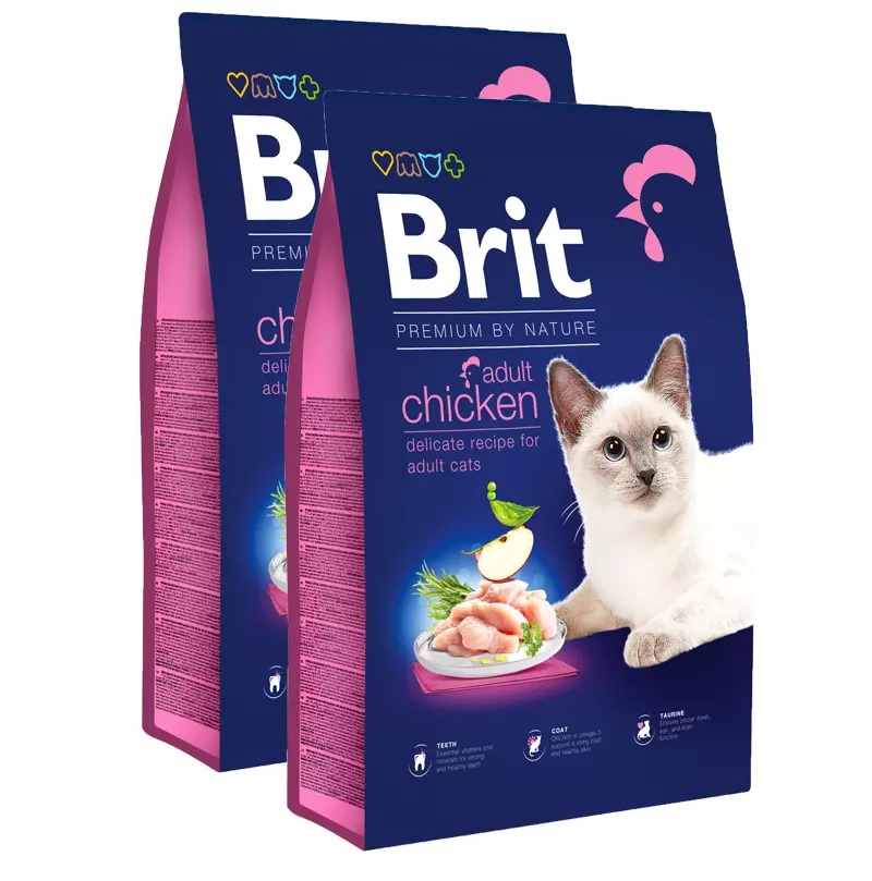 Brit Premium by Nature Cat - Adult Chicken 2×8 kg voordeelbundel (35,50€ per zak)