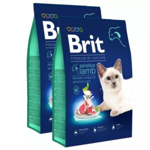 Brit Premium by Nature Cat - Sensitive Lamb 2×8 kg voordeelbundel (35,50€ per zak)