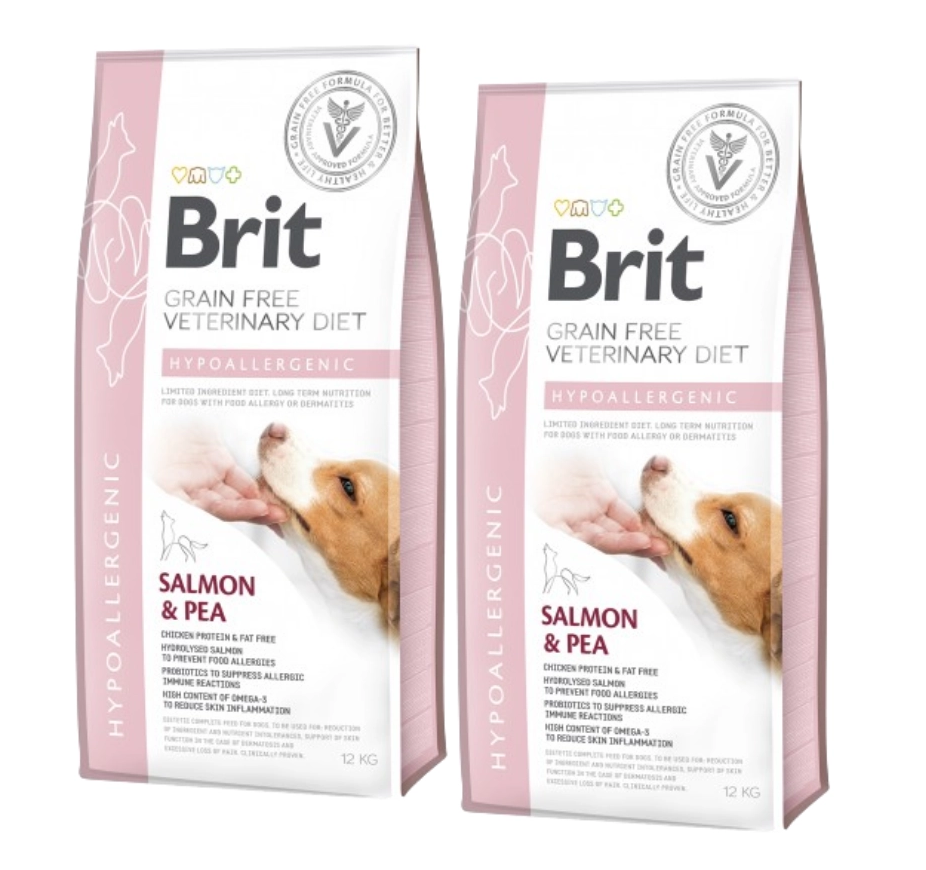 Brit grainfree Veterinary Diet Hypoallergenic Dog 2x12kg voordeelbundel
