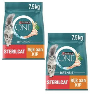 Purina One - Sterilcat Kip En Tarwe Kattenvoer 2 x 7,5 kg voordeelbundel