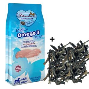 Renske Mighty Omega Plus Kip 12kg + Pens Gezonde Hondensnack 1 KG