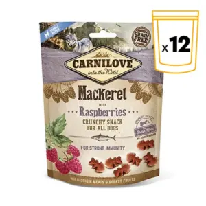 Carnilove Crunchy Snack Mackerel with Raspberries 12x200 g voordeelbundel