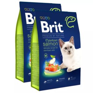 Brit Premium by Nature Cat - Sterilized Salmon 2x8 kg voordeelbundel (35,50€ per zak)